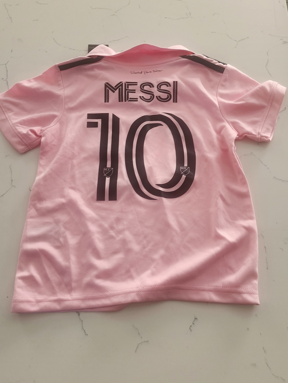 adidas Kids Pink 'Messi' Number 10 Soccer Jersey